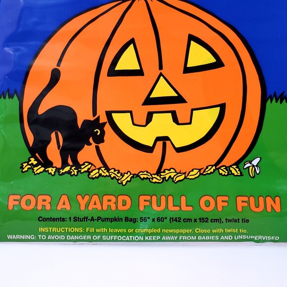 Vintage Deluxe Giant “Stuff-A-Pumpkin” Lawn & Leaf Bag – 56x60 in. – NEW - Picture 2 of 3